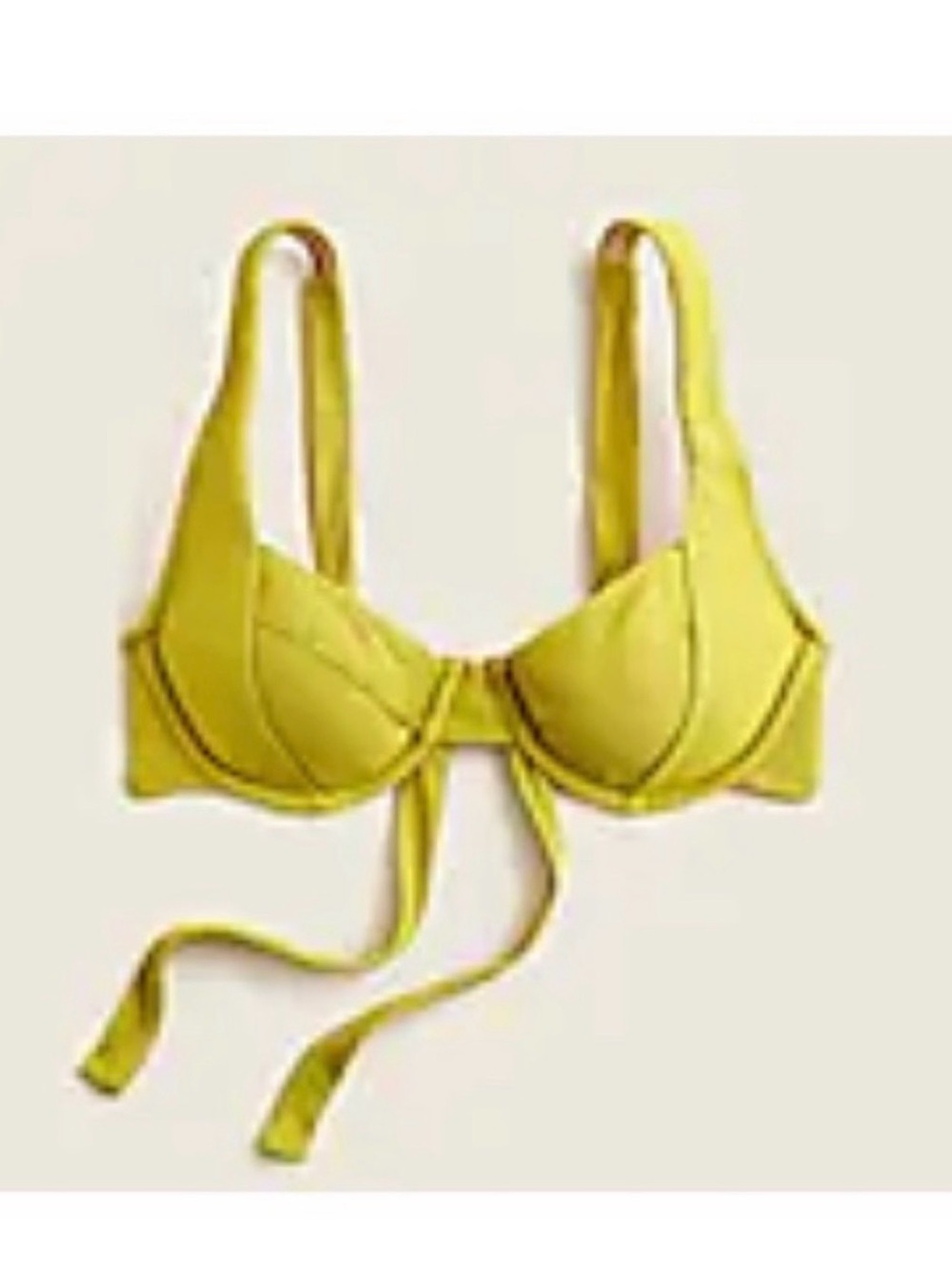 J. Crew Ribbed Cross-back Underwire Bikini Top in Salerno Olive 🫒